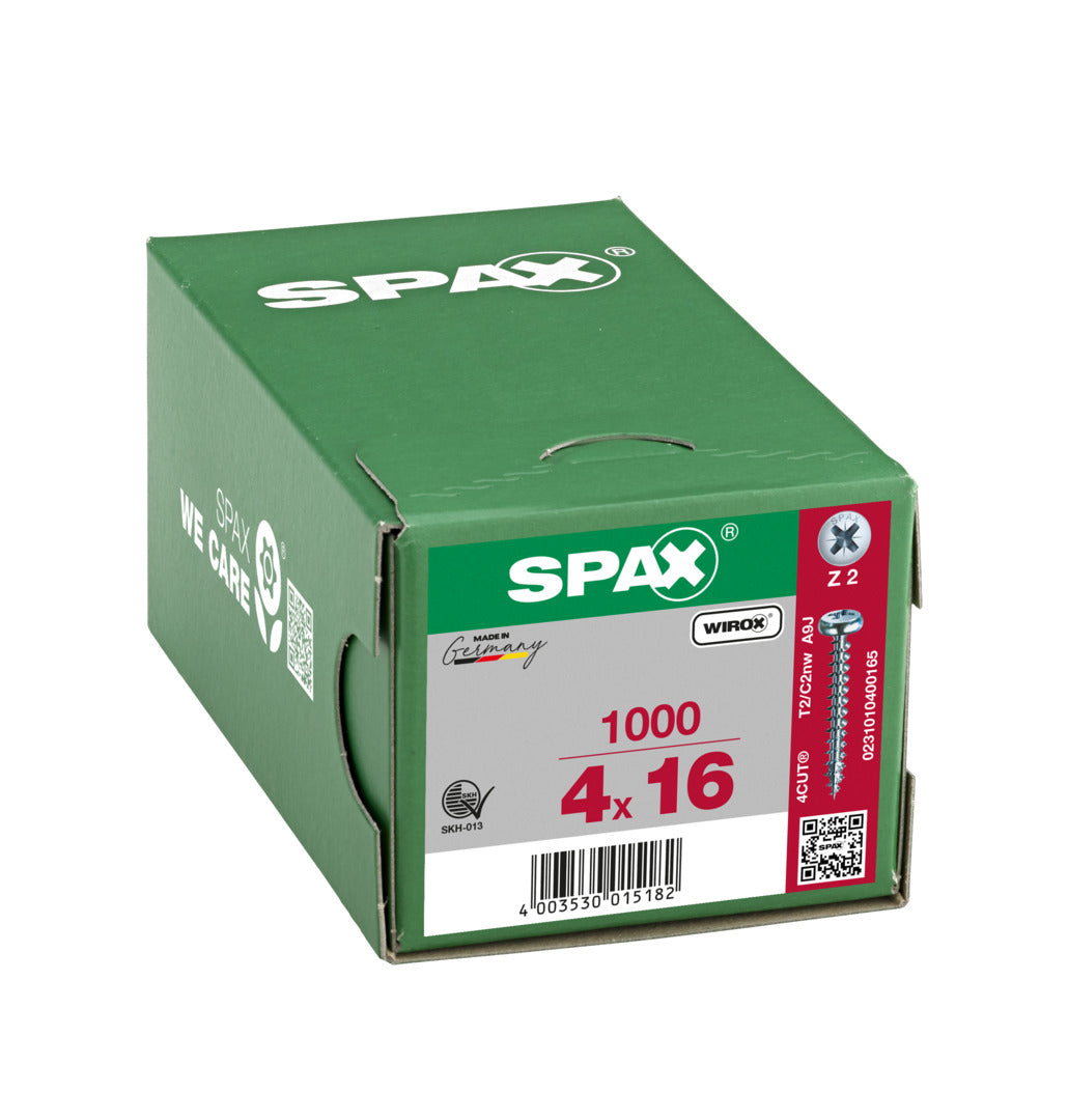 SPAX Pan Head Pozi Wirox Screw 4.0 x 16mm