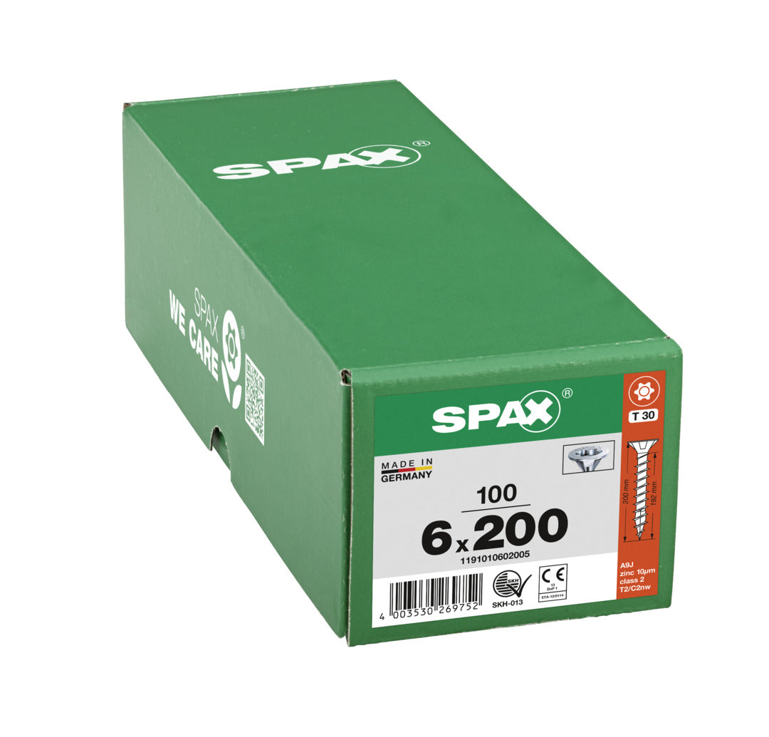 SPAX Countersunk Wirox Torx Screw 6.0 x 200mm