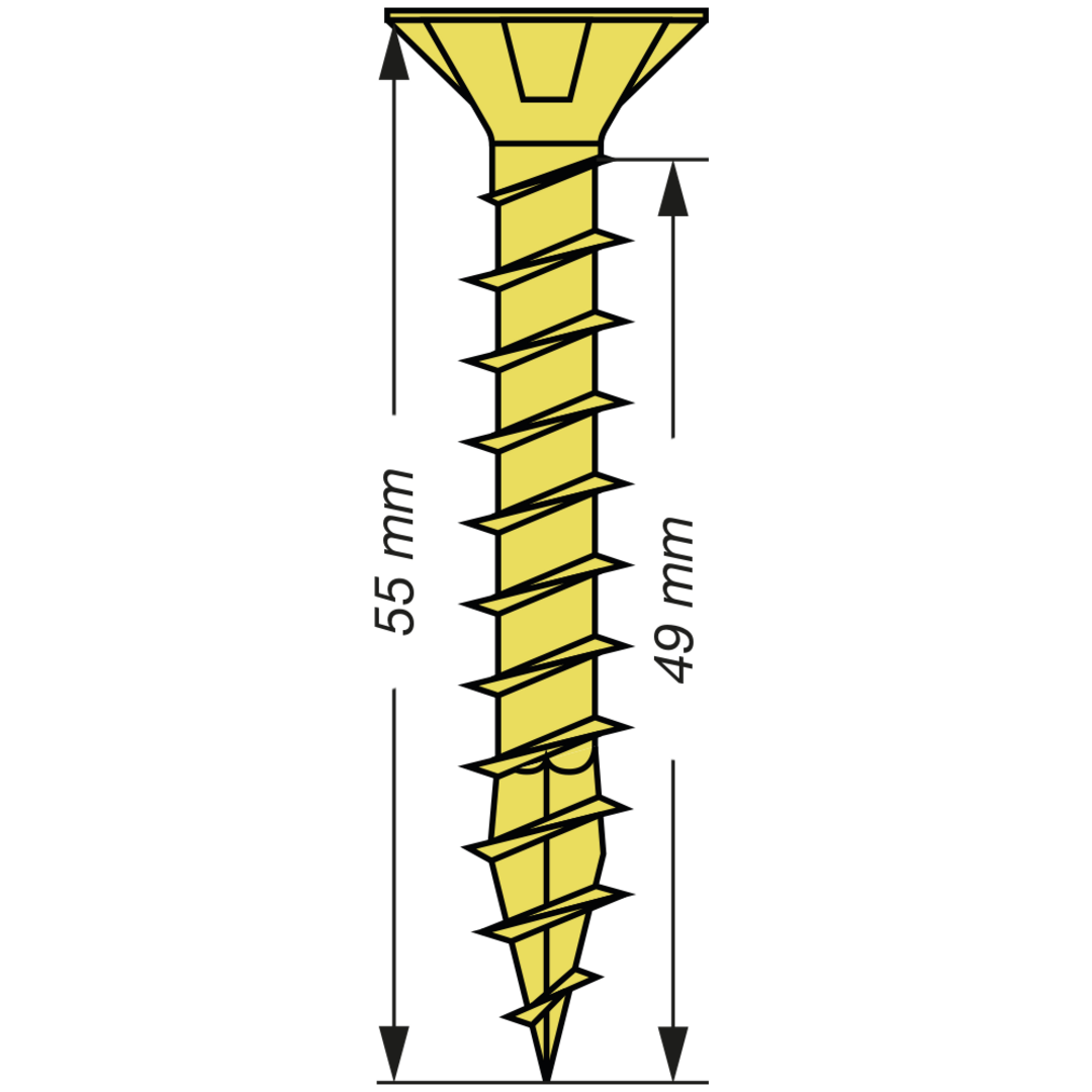 SPAX Yellox Pozi Screw 5.0 x 55mm - Box of 100