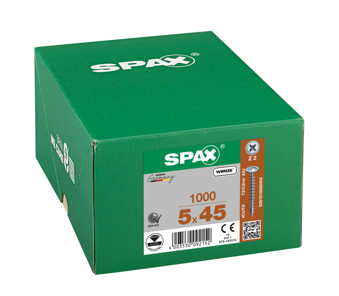 SPAX Flangehead Pozi Wirox Screw 5.0 x 45mm