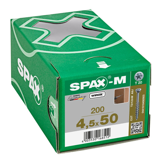 SPAX MDF Countersunk Torx Wirox Screw 4.5 x 50mm Box of 200