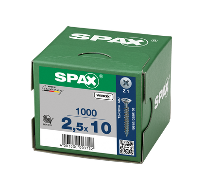 SPAX Wirox Pozi Screw 2.5 x 10mm
