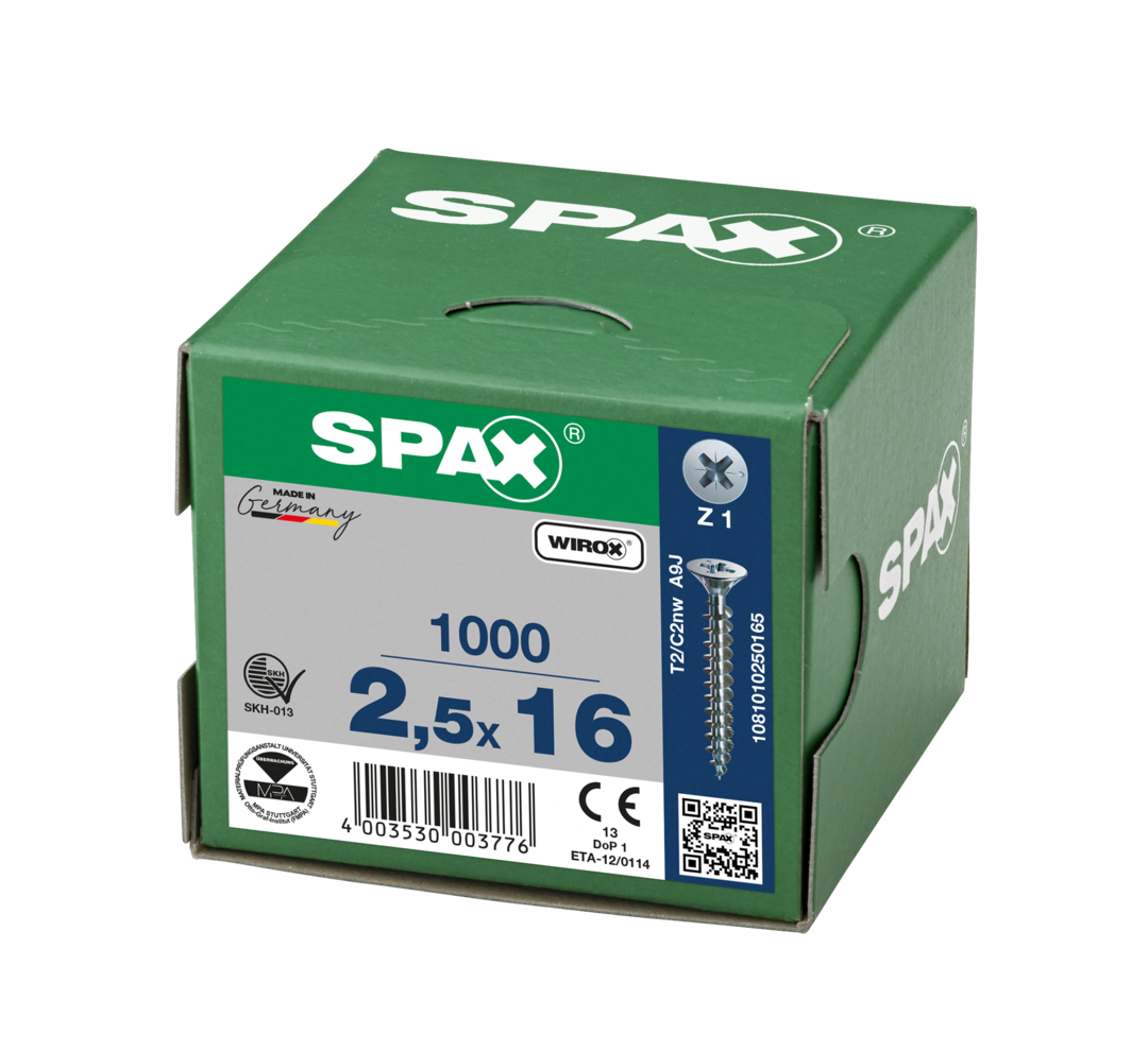 SPAX Wirox Pozi Screw 2.5 x 16mm