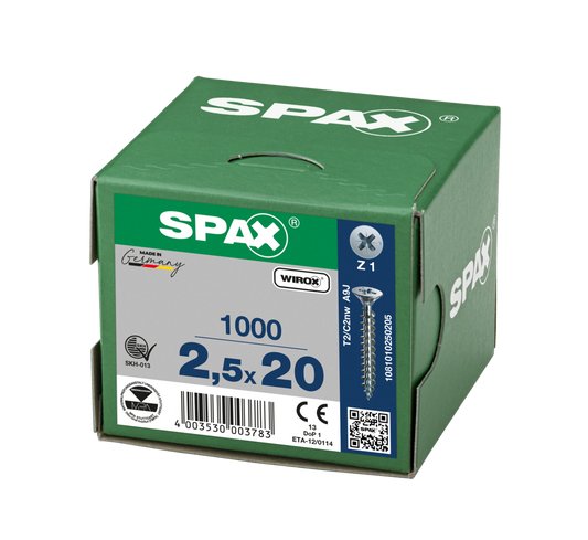 SPAX Wirox Pozi Screw 2.5 x 20mm