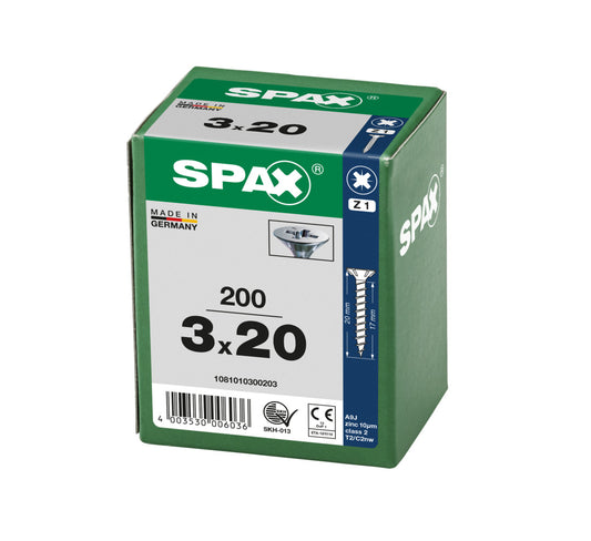 SPAX Wirox Pozi Screw 3.0 x 20mm - Box of 200