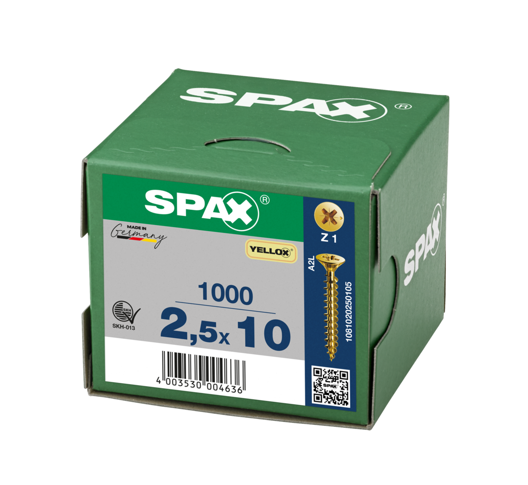 SPAX Yellox Pozi Screw 2.5 x 10mm