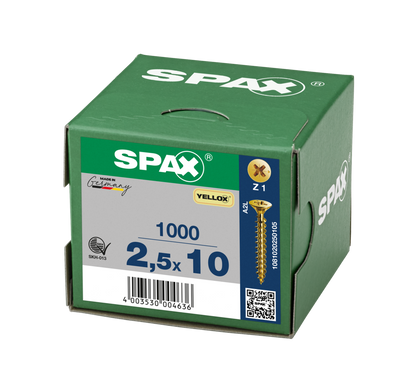 SPAX Yellox Pozi Screw 2.5 x 10mm