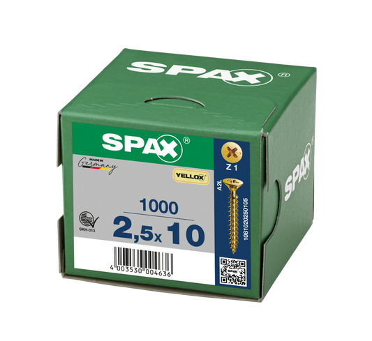 SPAX Yellox Pozi Screw 2.5 x 10mm