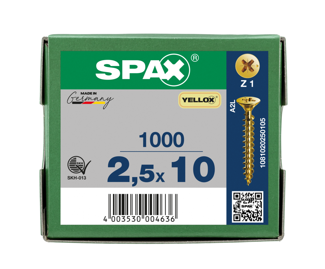 SPAX Yellox Pozi Screw 2.5 x 10mm
