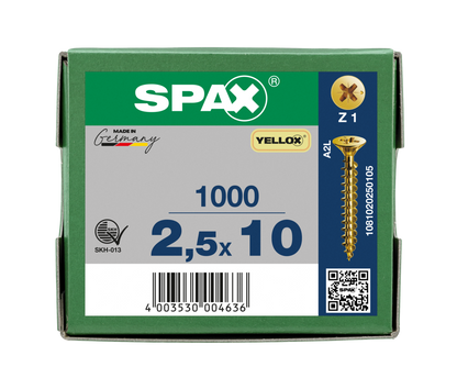 SPAX Yellox Pozi Screw 2.5 x 10mm