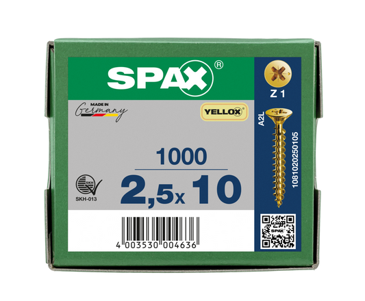 SPAX Yellox Pozi Screw 2.5 x 10mm
