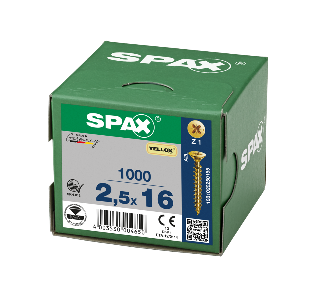 SPAX Yellox Pozi Screw 2.5 x 16mm