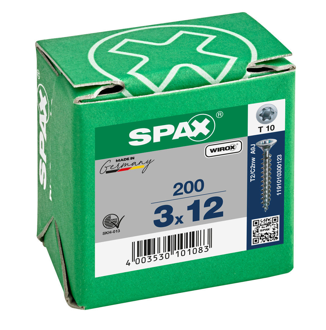 SPAX Countersunk Wirox Torx Screw 3.0 x 12mm Box of 200