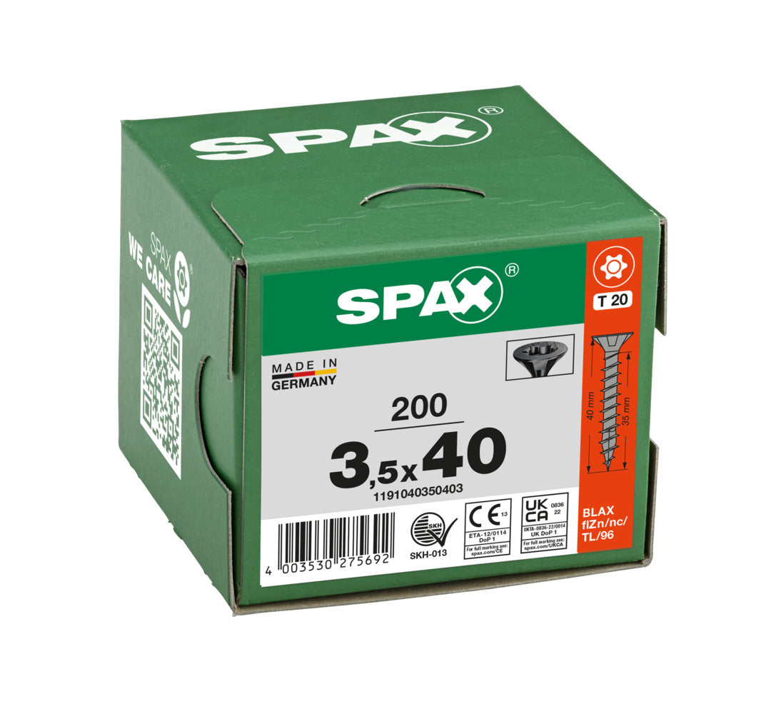 Spax Box SPAX Black Torx Screw 3.5 x 20mm T20 - Box of 200 – Simply Spax