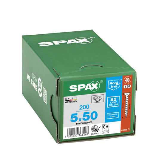 SPAX Countersunk Torx T20 Stainless Steel Screw 5.0 x 50mm