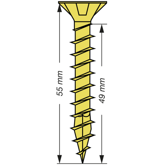 SPAX Yellox Pozi Screw 5.0 x 55mm - Box of 100